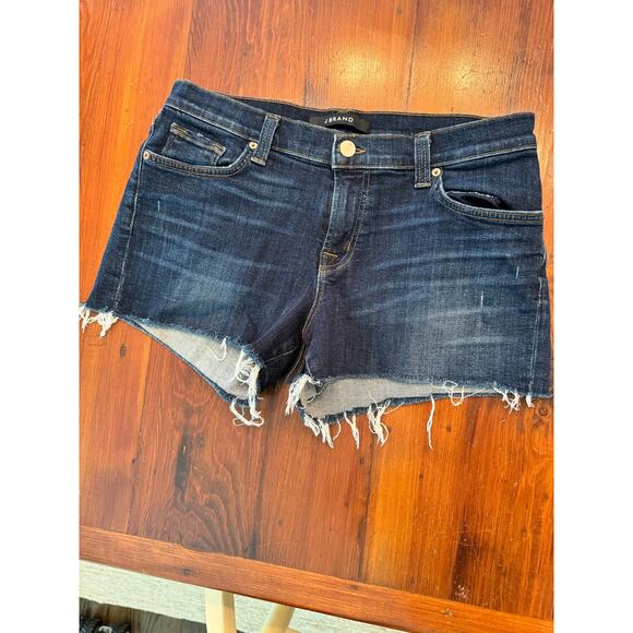 J BRAND Dark Wash Tribute Cut Off Jean Shorts Denim Stretch Womens Sz 27 - Picture 3 of 14
